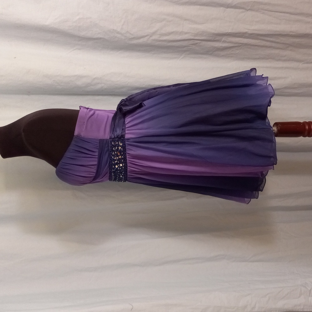 Sequin Hearts 5  Purple Beaded Strapless Mini Dress Cocktail Party Juniors - Picture 9 of 12